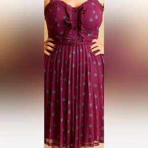 Vintage w tags Betsy Johnson Strapless sweetheart neckline velvet Dress Size XS